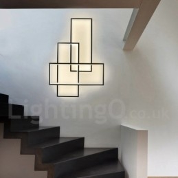 Plafoniera modernă, contemporană, cu pictură din aluminiu, Lampă de perete cu montare încasată, cu dimmer cu telecomandă pentru camera de zi, dormitor