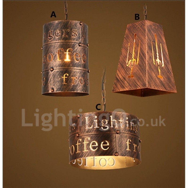 1 Lumină Retro Vintage Pendant Lampă Cafe House Pendant