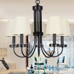 Candelabru negru, retro, în stil lumânare, cu 5 lumini