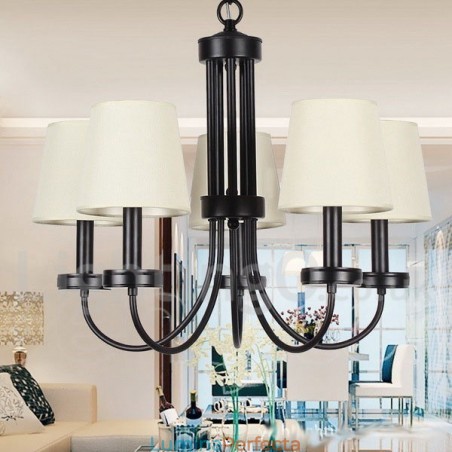 Candelabru negru, retro, în stil lumânare, cu 5 lumini Candelabru negru, retro, în stil lumânare, cu 5 lumini