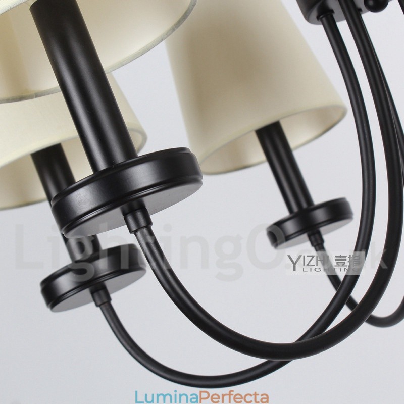 Candelabru negru, retro, în stil lumânare, cu 5 lumini