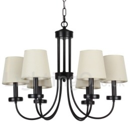 Candelabru negru, retro, în stil lumânare, cu 6 lumini