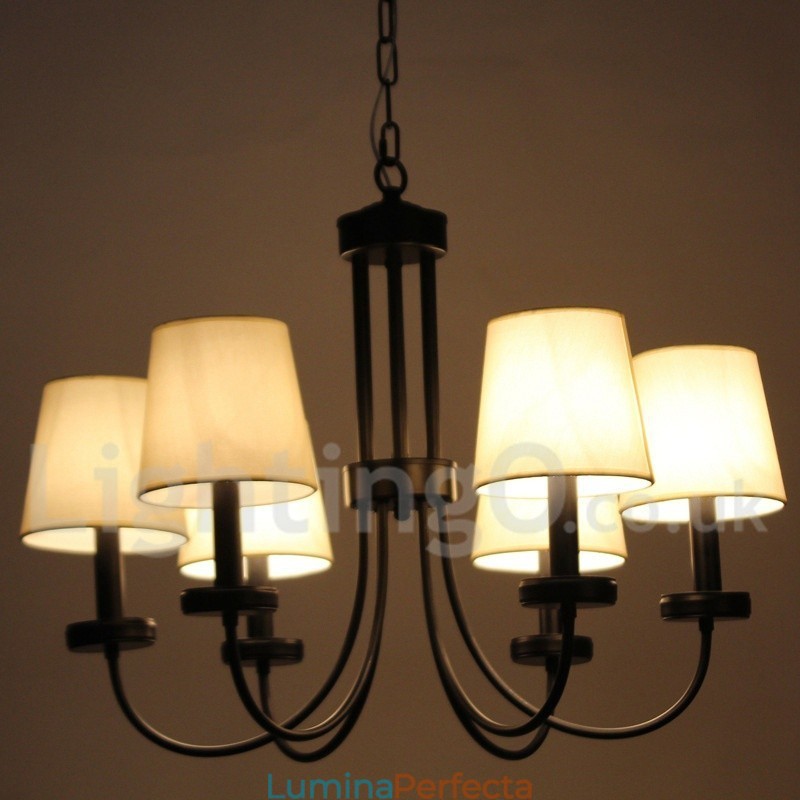 Candelabru negru, retro, în stil lumânare, cu 6 lumini