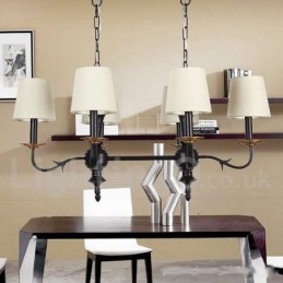 Candelabru cu 6 lumini, rustic, retro, negru, stil lumânare