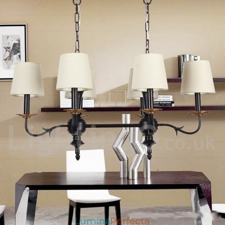 Candelabru cu 6 lumini, rustic, retro, negru, stil lumânare Candelabru cu 6 lumini, rustic, retro, negru, stil lumânare