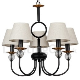 Candelabru contemporan în stil lumânare, cu 5 lumini, rustic, retro negru, stil mediteranean