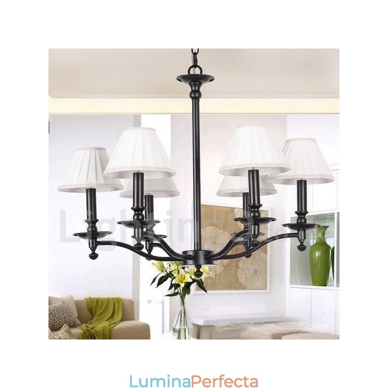 Candelabru în stil retro rustic cu 6 lumini