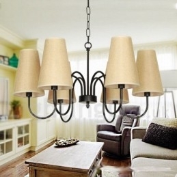 Candelabru retro contemporan în stil lumânare cu 6 lumini