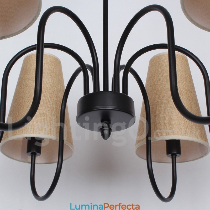 Candelabru retro contemporan în stil lumânare cu 6 lumini