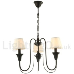 Candelabru în stil lumânare retro negru cu 3 lumini