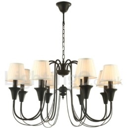 Candelabru în stil lumânare retro negru cu 8 lumini