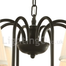Candelabru în stil lumânare retro negru cu 8 lumini