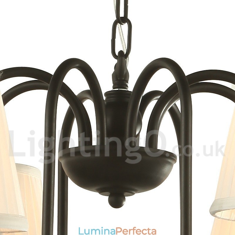 Candelabru în stil lumânare retro negru cu 8 lumini