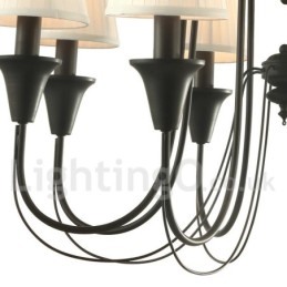 Candelabru în stil lumânare retro negru cu 8 lumini