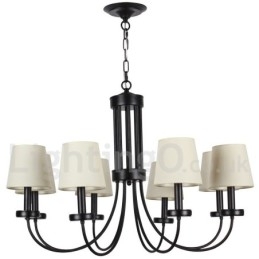 Candelabru negru, retro, în stil lumânare, cu 8 lumini