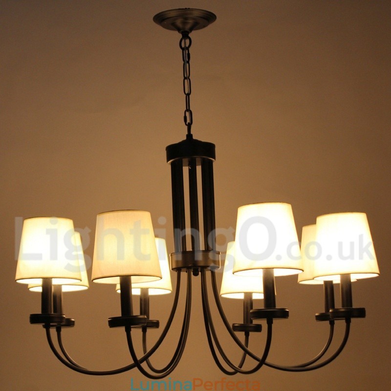 Candelabru negru, retro, în stil lumânare, cu 8 lumini