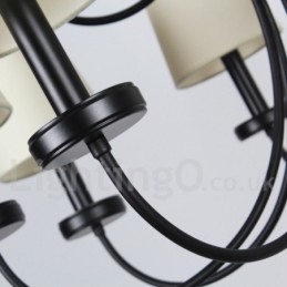 Candelabru negru, retro, în stil lumânare, cu 8 lumini