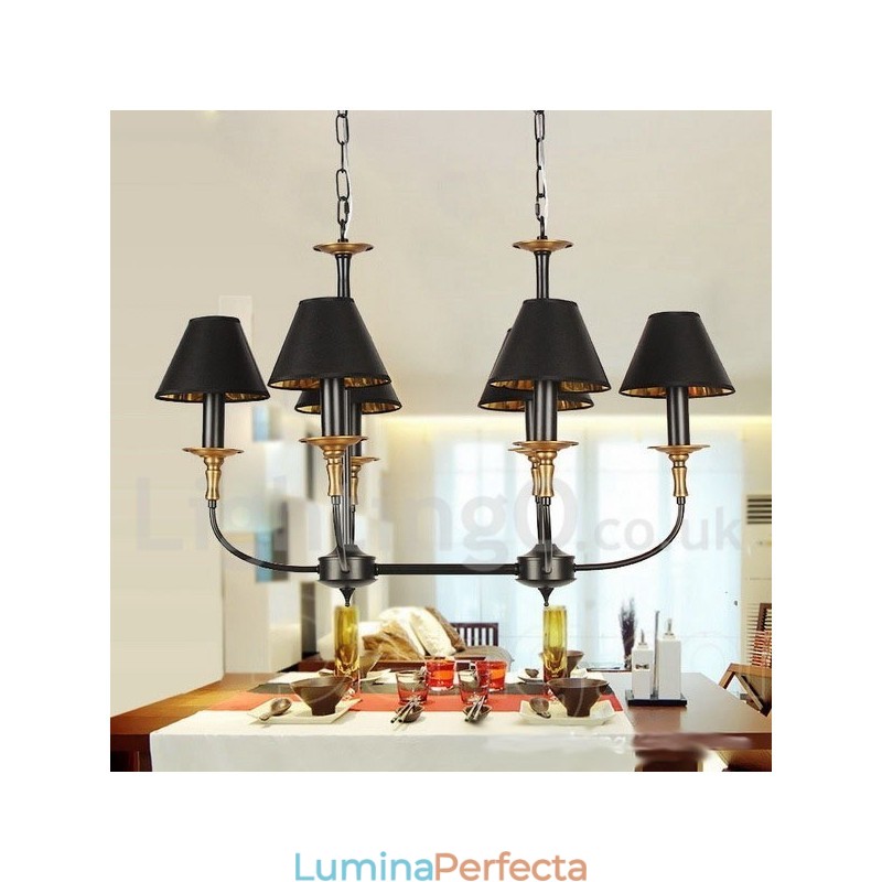 Candelabru retro contemporan în stil lumânare cu 6 lumini