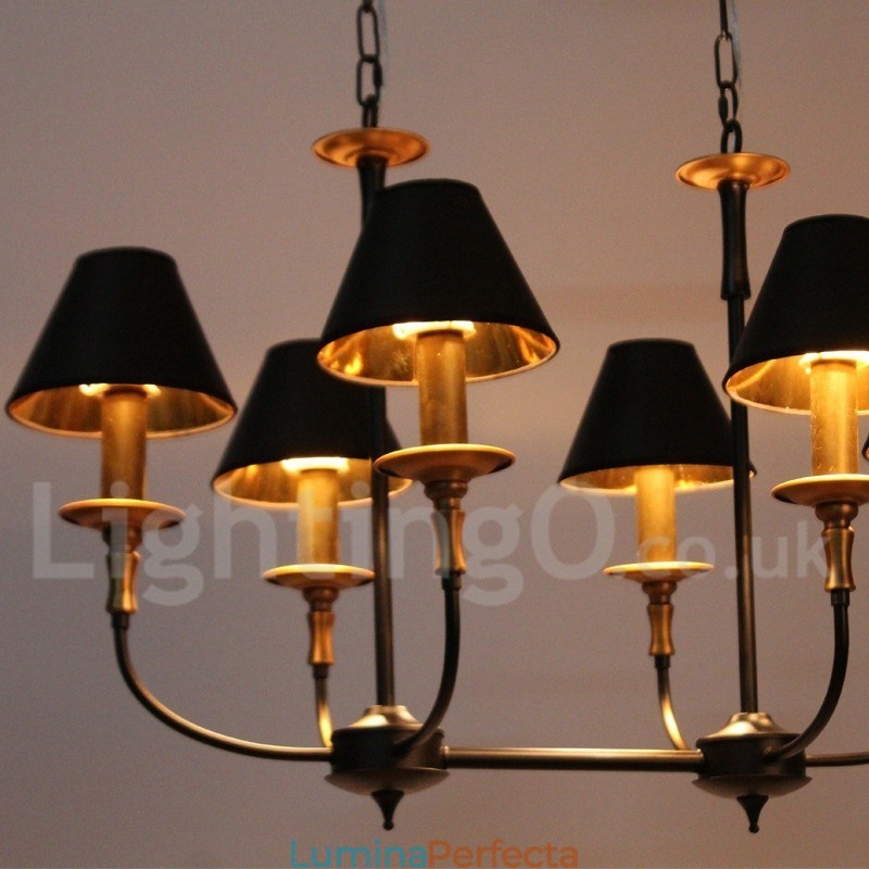 Candelabru retro contemporan în stil lumânare cu 6 lumini