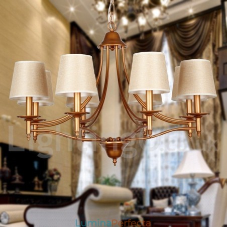 Candelabru în stil lumânare cu 8 lumini, rustic, retro, stil mediteranean Candelabru în stil lumânare cu 8 lumini, rustic, retro, stil mediteranean
