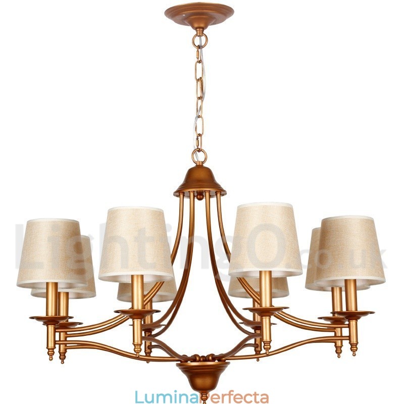 Candelabru în stil lumânare cu 8 lumini, rustic, retro, stil mediteranean