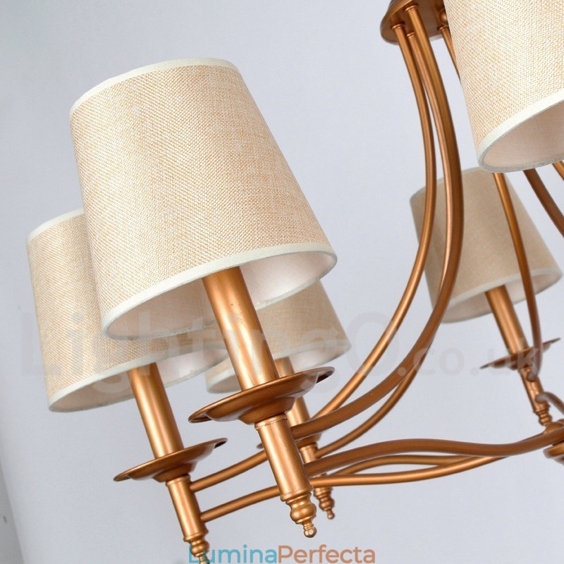Candelabru în stil lumânare cu 8 lumini, rustic, retro, stil mediteranean