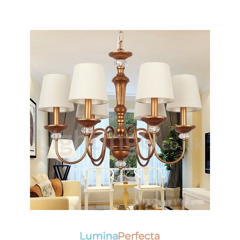Candelabru în stil lumânare retro, negru, rustic, cu 6 lumini