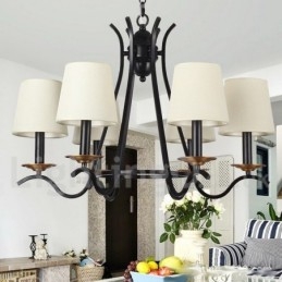 Candelabru în stil lumânare retro, negru, cu 6 lumini