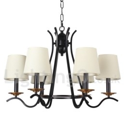 Candelabru în stil lumânare retro, negru, cu 6 lumini
