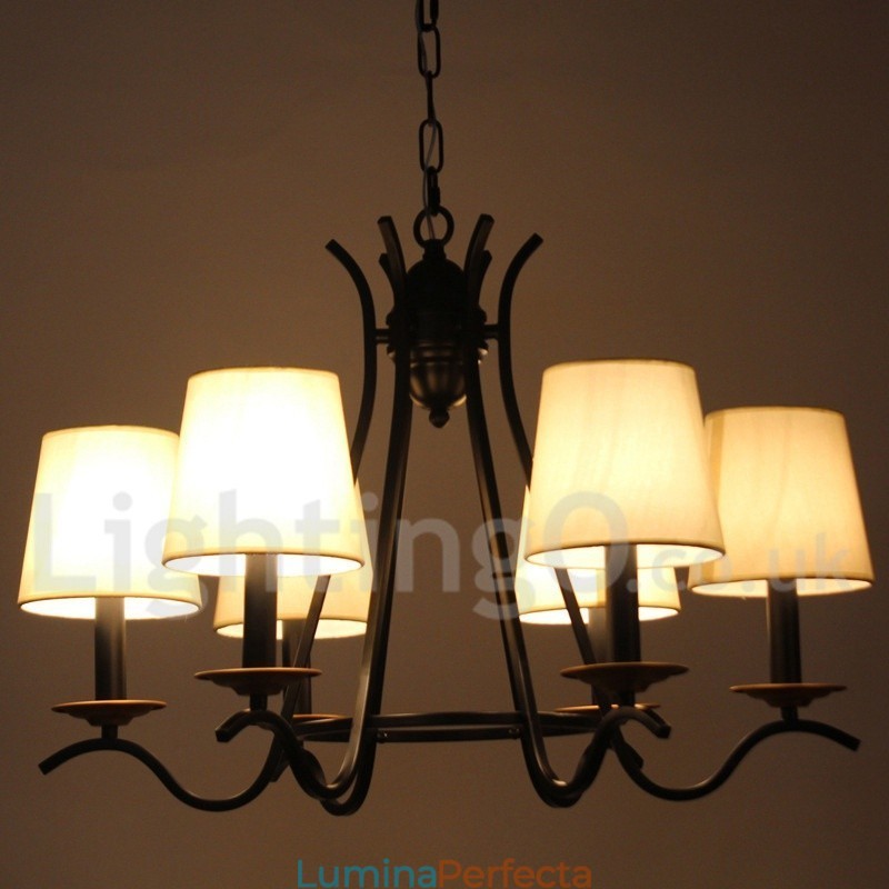 Candelabru în stil lumânare retro, negru, cu 6 lumini