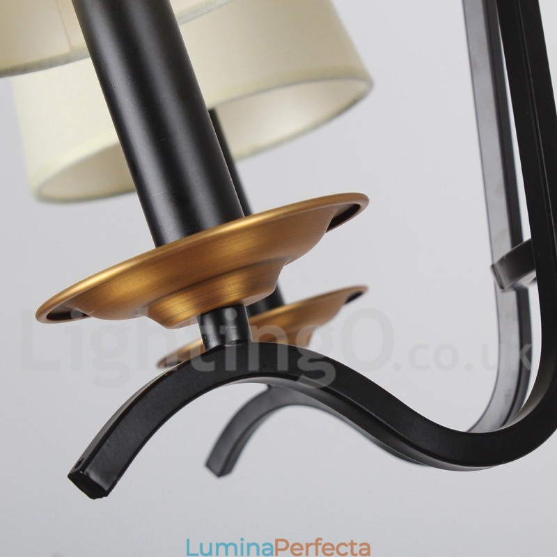 Candelabru în stil lumânare retro, negru, cu 6 lumini