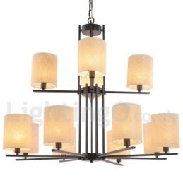 12 Lumini Rustic Retro Negru Candelabru Mare 2 Niveluri Candelabru Stil Lumanare