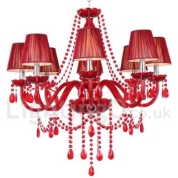 Candelabru în stil lumânare cu 8 roșu deschis K9