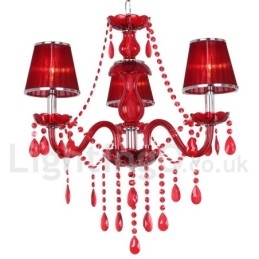 Candelabru în stil lumânare cu 3 roșu deschis K9