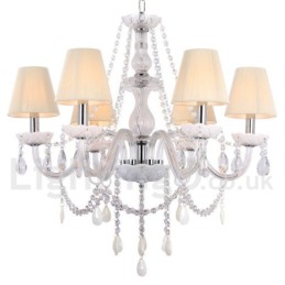 Candelabru în stil lumânare din cristal K9 alb cu 6 lumini