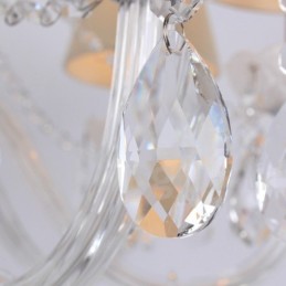 Candelabru în stil lumânare din cristal K9 alb cu 6 lumini