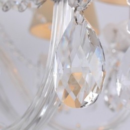 Candelabru în stil lumânare din cristal K9 alb cu 8 lumini