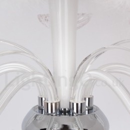 Candelabru în stil lumânare din cristal K9 alb, cu 8 lumini
