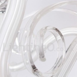 Candelabru în stil lumânare din cristal K9 alb, cu 8 lumini