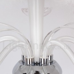 Candelabru în stil lumânare din cristal K9 alb, cu 6 lumini