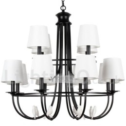 Candelabru în stil lumânare, 12 lumini, retro, negru, stil mediteranean, rustic contemporan