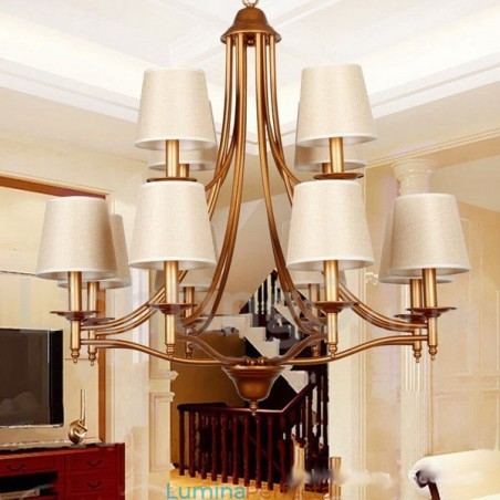 Candelabru în stil lumânare cu 12 lumini, rustic, retro, stil mediteranean