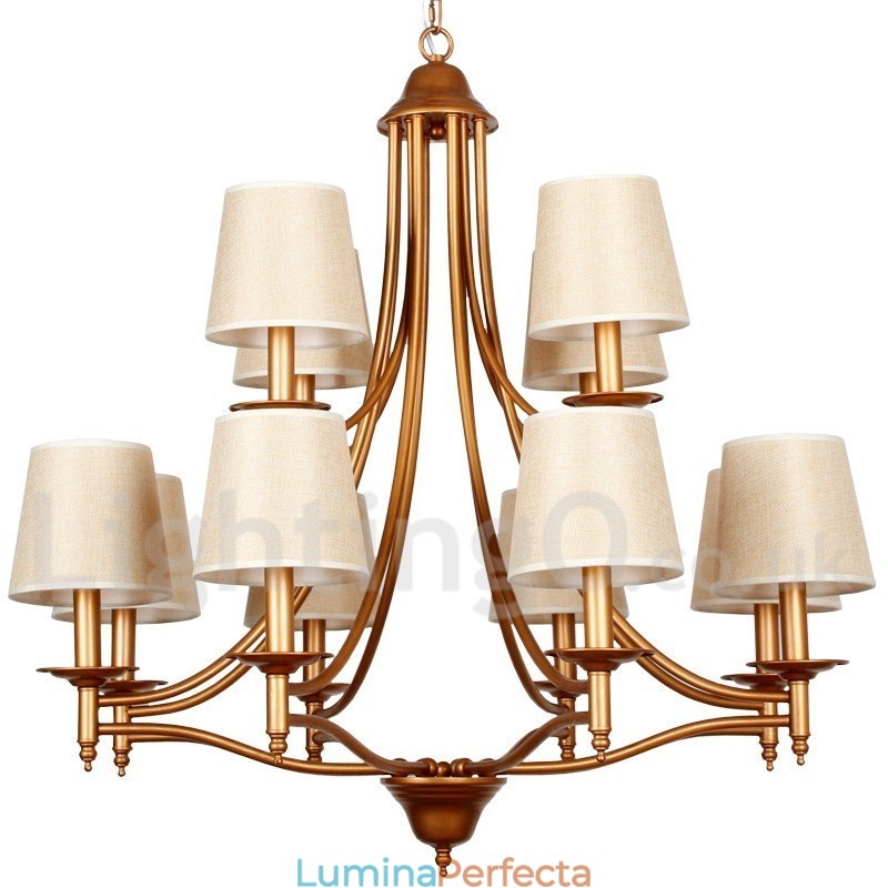Candelabru în stil lumânare cu 12 lumini, rustic, retro, stil mediteranean