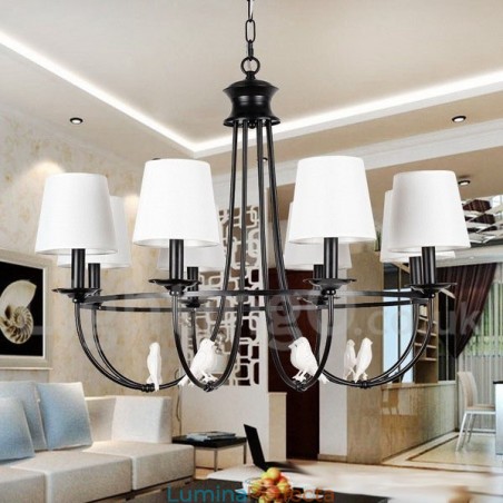 8 lumini retro negru stil mediteranean rustic contemporan stil lumânare candelabru 8 lumini retro negru stil mediteranean rustic contemporan stil lumânare candelabru