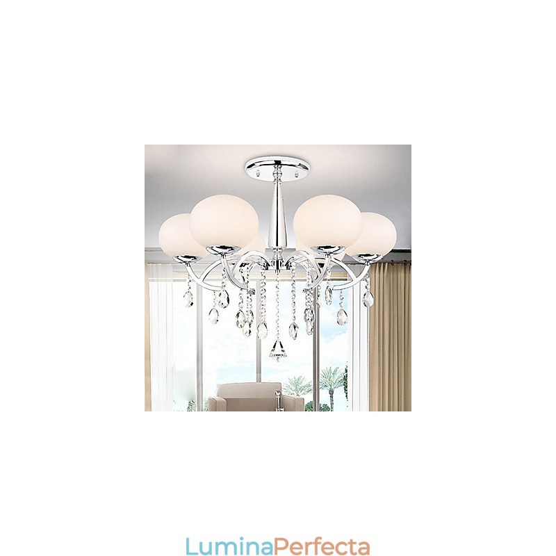 Candelabru din metal galvanizat din cristal modern contemporan