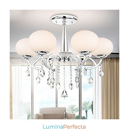 Candelabru din metal galvanizat din cristal modern contemporan Candelabru din metal galvanizat din cristal modern contemporan