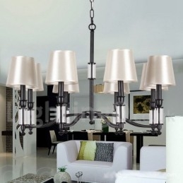 Candelabru în stil lumânare retro, negru, cu 8 lumini