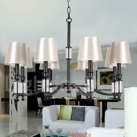 Candelabru în stil lumânare retro, negru, cu 8 lumini Candelabru în stil lumânare retro, negru, cu 8 lumini