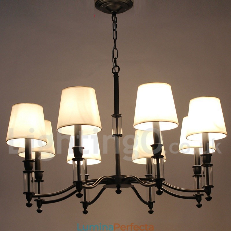 Candelabru în stil lumânare retro, negru, cu 8 lumini