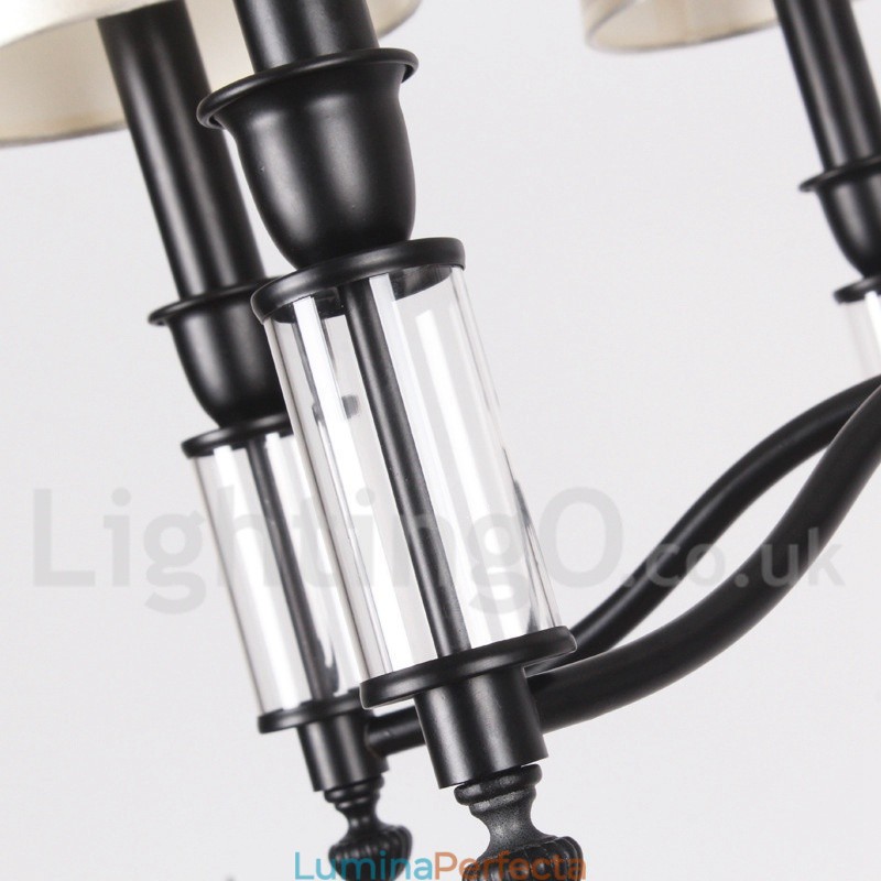 Candelabru în stil lumânare retro, negru, cu 8 lumini